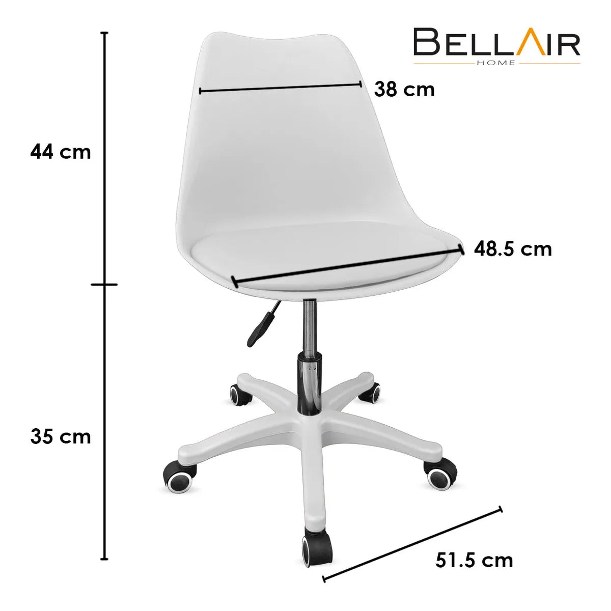 2 Sillas Giratoria Oficina Acolchonada Ergonómica Bellair