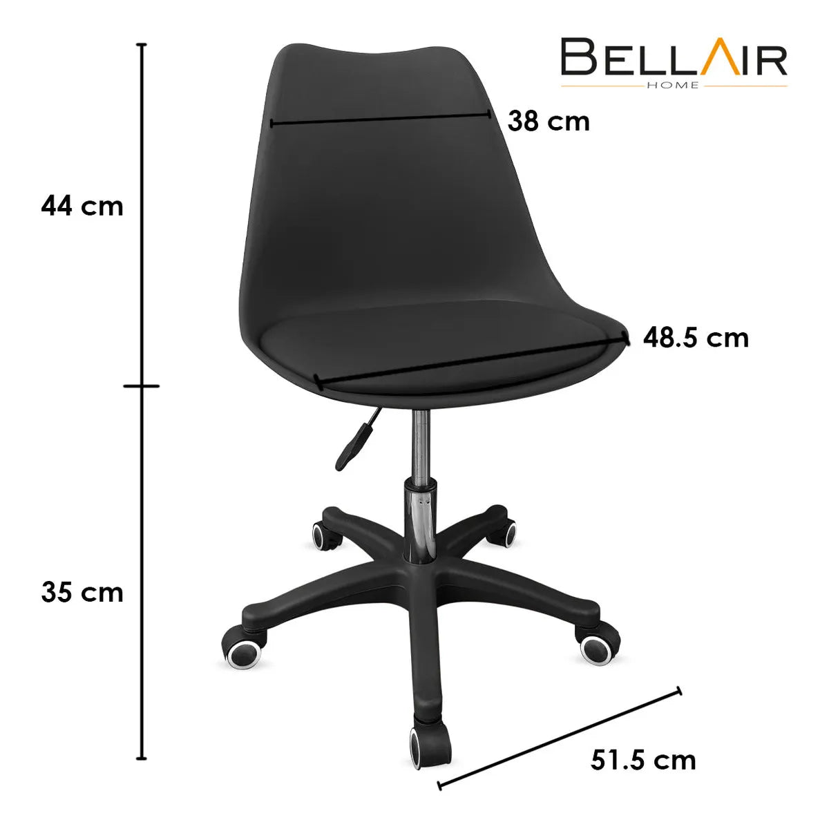 2 Sillas Giratoria Oficina Acolchonada Ergonómica Bellair