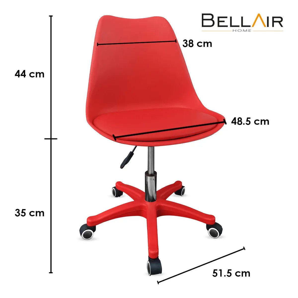 2 Sillas Giratoria Oficina Acolchonada Ergonómica Bellair