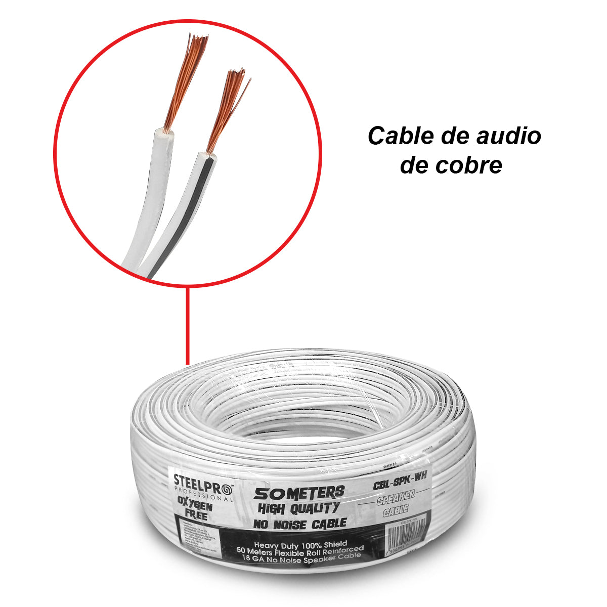 AB150-52X4-KW Kit Audio Ambiental Amplificador 8 Canales + 4 Bocinas 5.25" Blancas Bluetooth Clase D 100m Cable Steelpro