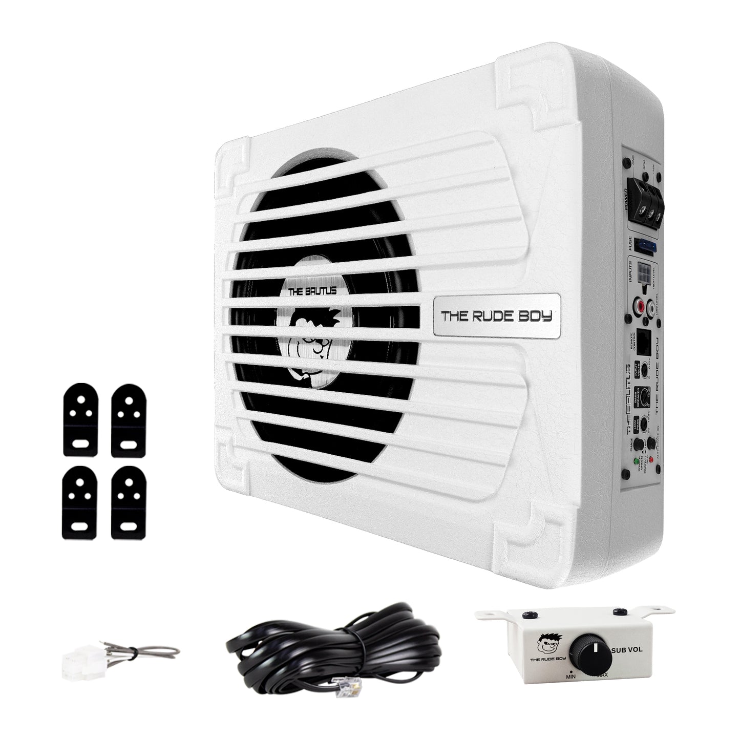 THE BRUTUS Subwoofer Amplificado 10'' 400w Rms Blanco The Rude Boy by Steelpro