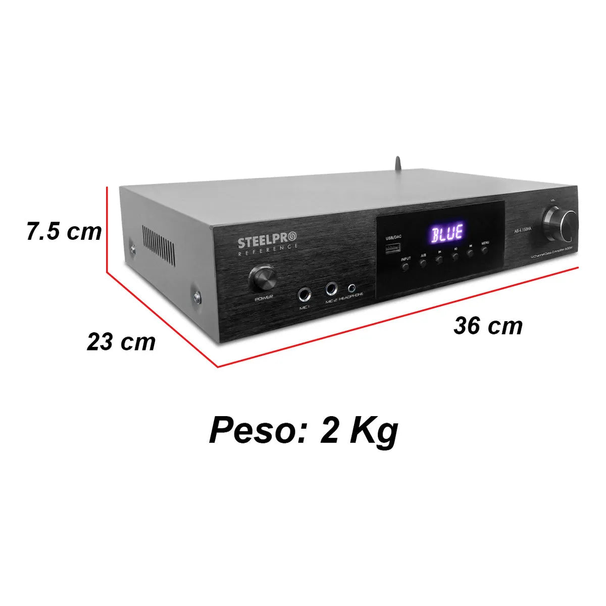Amplificador Audio De Casa Negocio 4x150w Bluetooth Steelpro