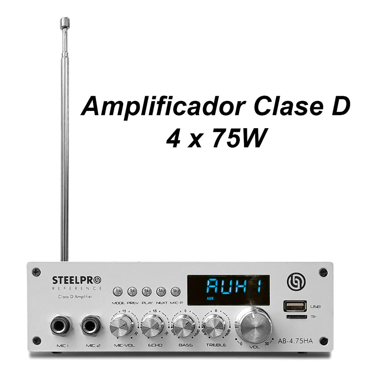 Amplificador Audio De Casa Negocio 4x75w Bluetooth Steelpro