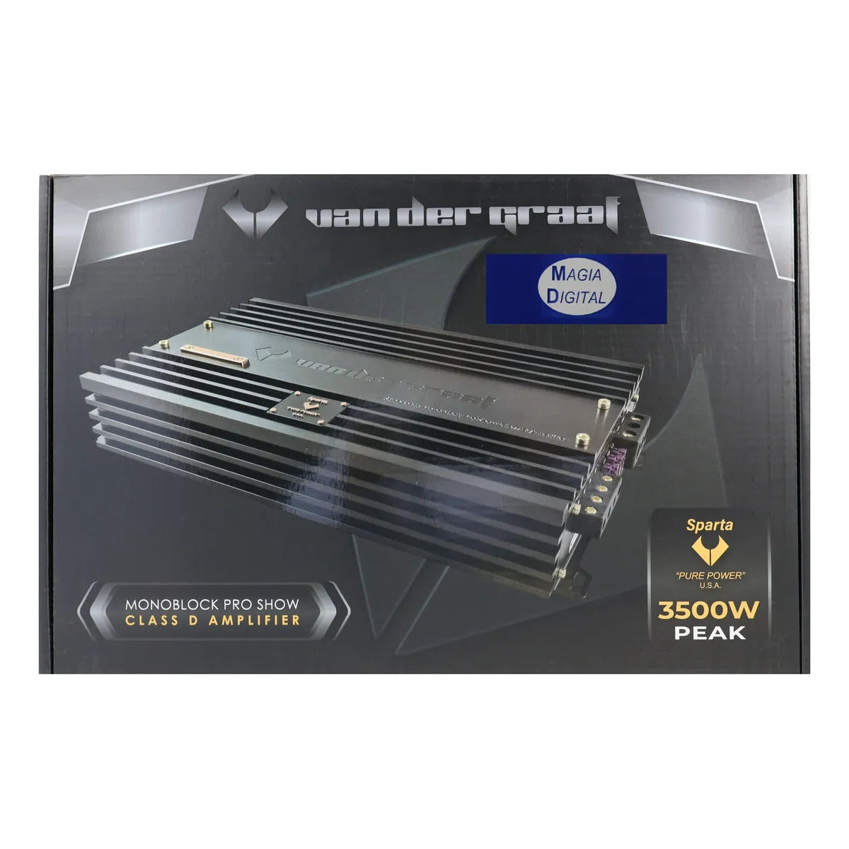 Amplificador Clase D 2ch Sparta Vander Graaf 3500w Monoblock Color Negro