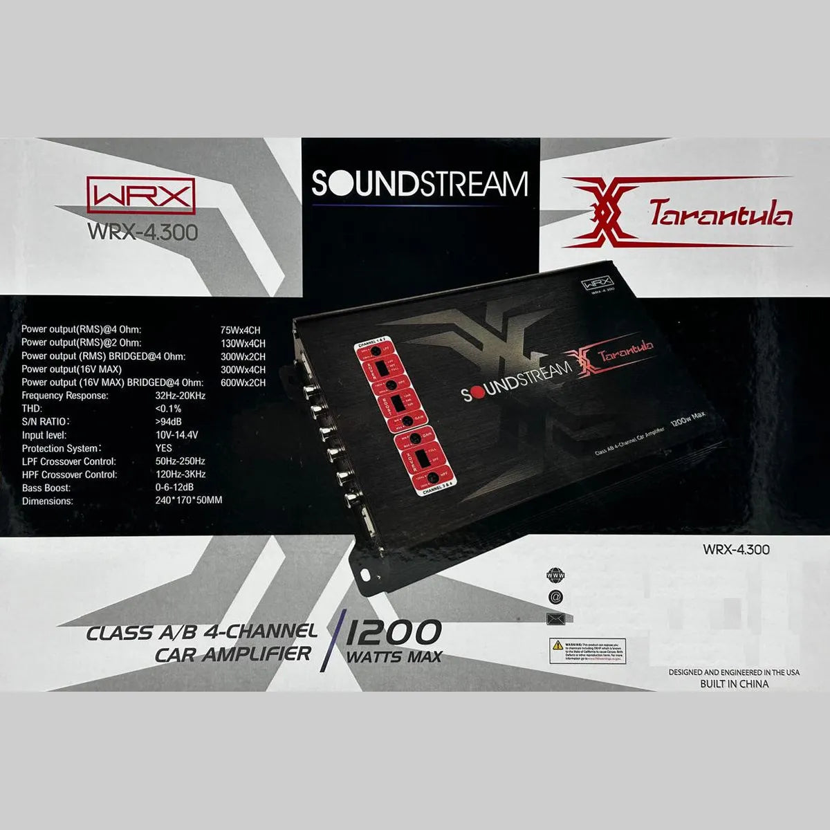 Amplificador Soundstream Tarantula Wrx-4.300 4 Canales Clase Ab 1200w