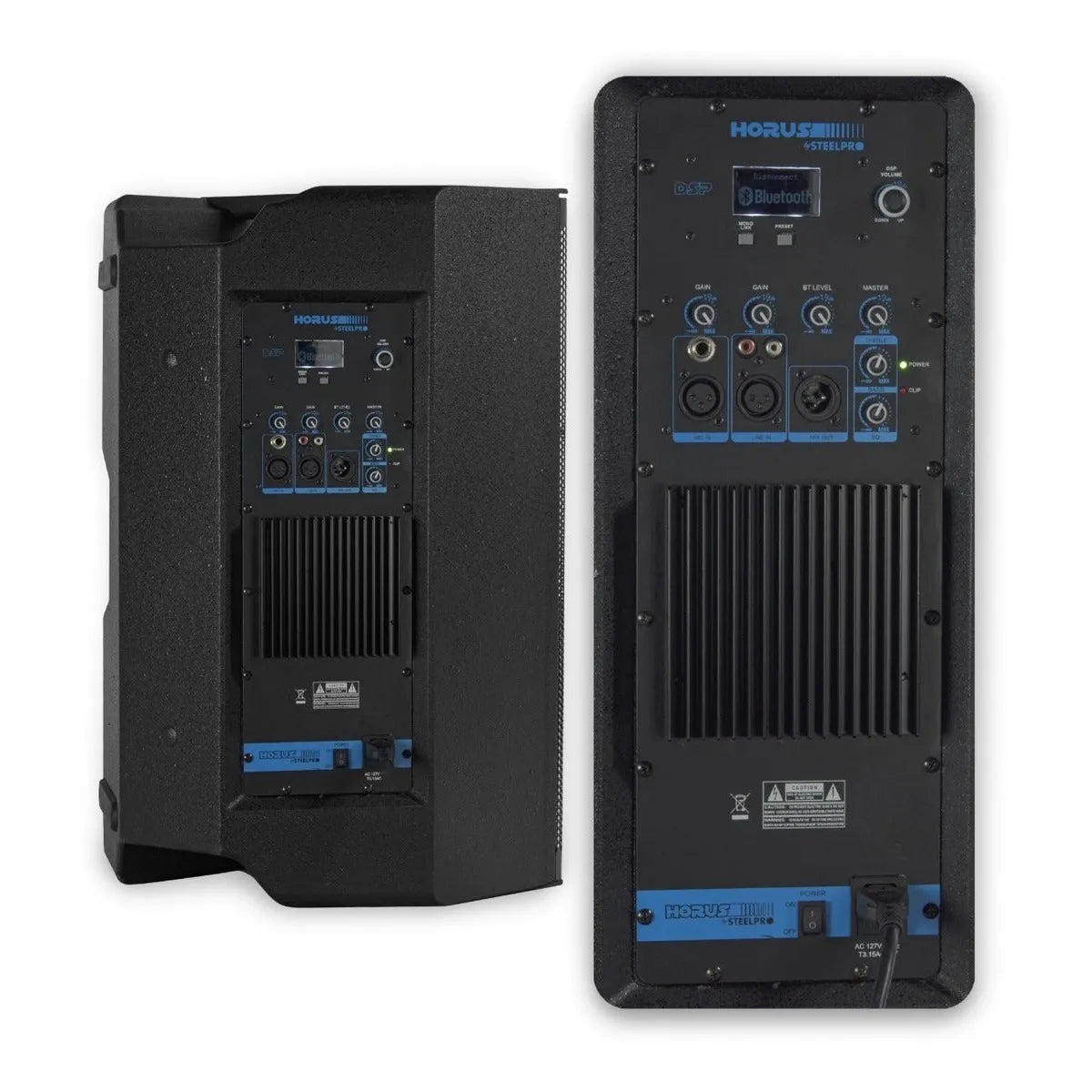 Bafle Amplificado 15 Bluetooth Alta Potencia Horus Steelpro Color Negro