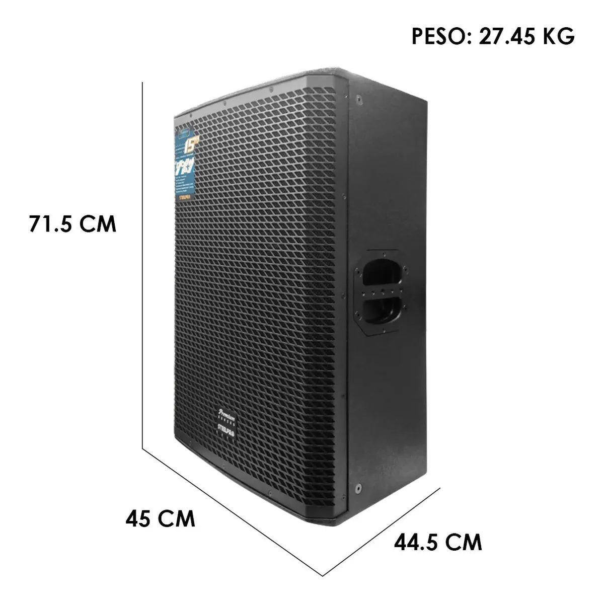 Bafle Steelpro Bluetooth Bi-amplificado Profesional 15 Dsp Color Negro