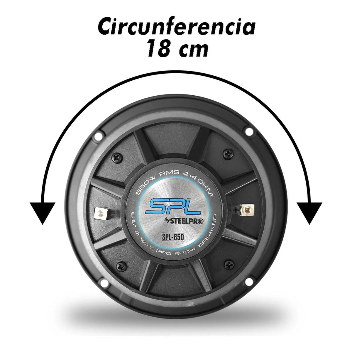 Bocina Coaxial 6.5 Potencia Max 1100w By Steelpro Color Negro Con Azul