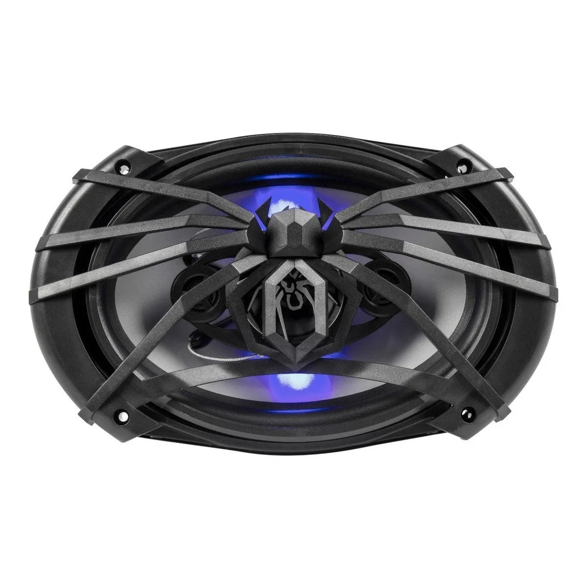 Bocinas Para Carro 6x9 Cono De Plata Y Led Azul Soundstream Color Negro