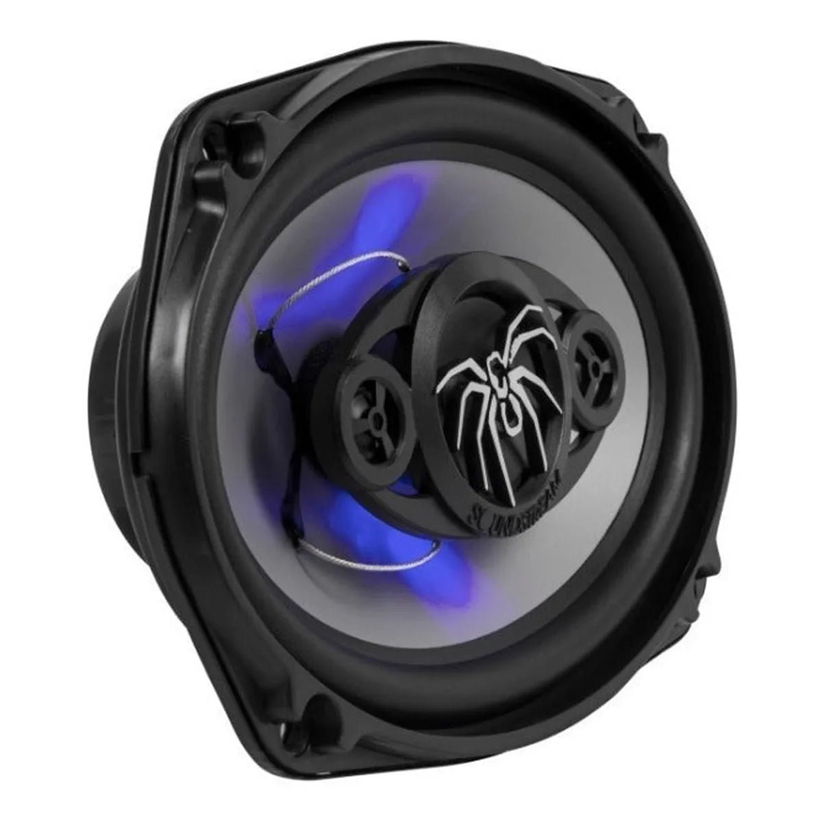Bocinas Para Carro 6x9 Cono De Plata Y Led Azul Soundstream Color Negro