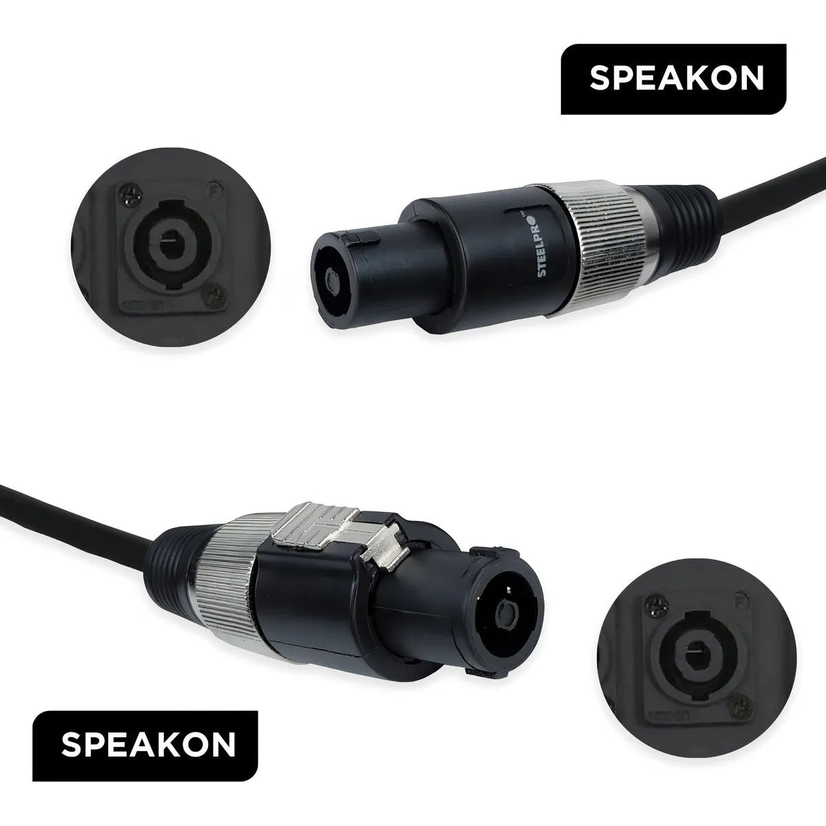 Cable Audio Conector Speakon Reforzado 10m Steelpro