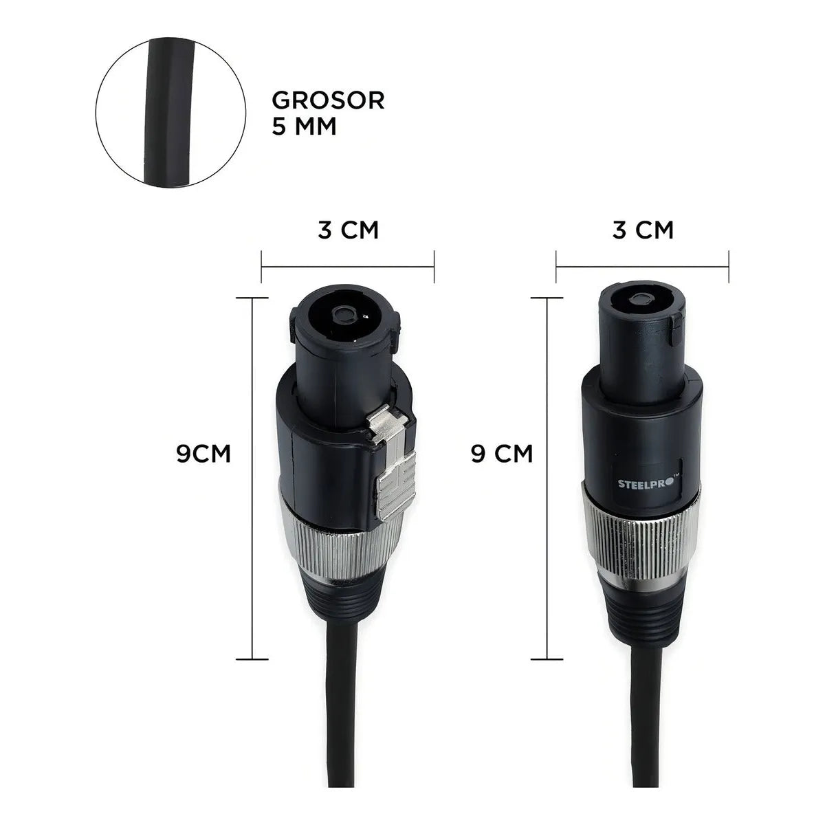 Cable Audio Conector Speakon Reforzado 10m Steelpro