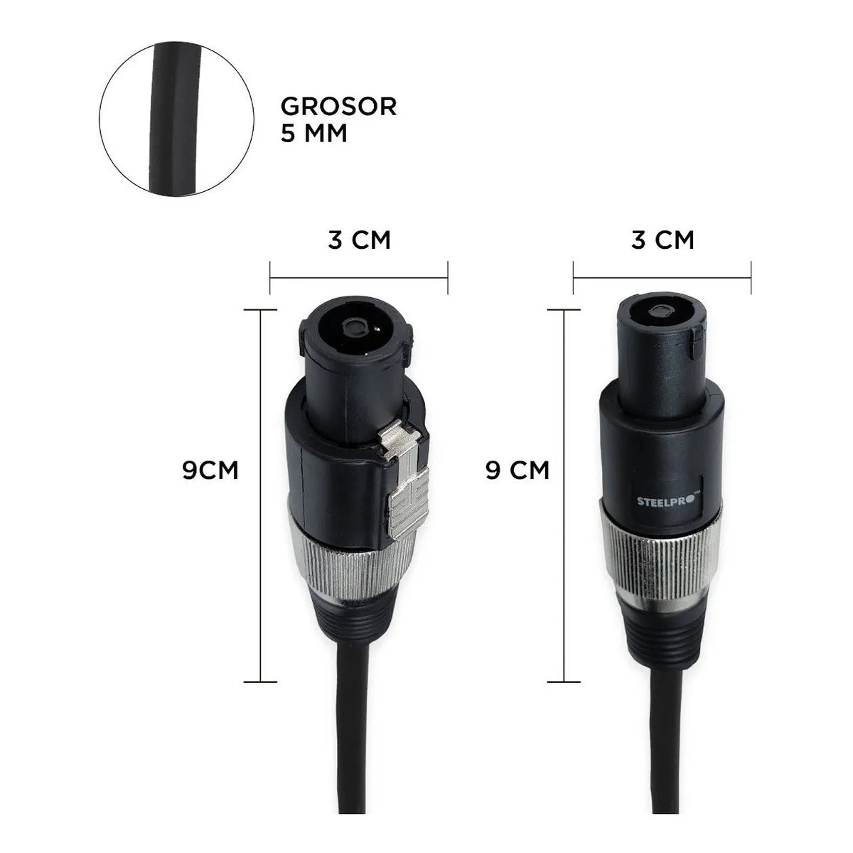 Cable Audio Conector Speakon Reforzado 6m Steelpro