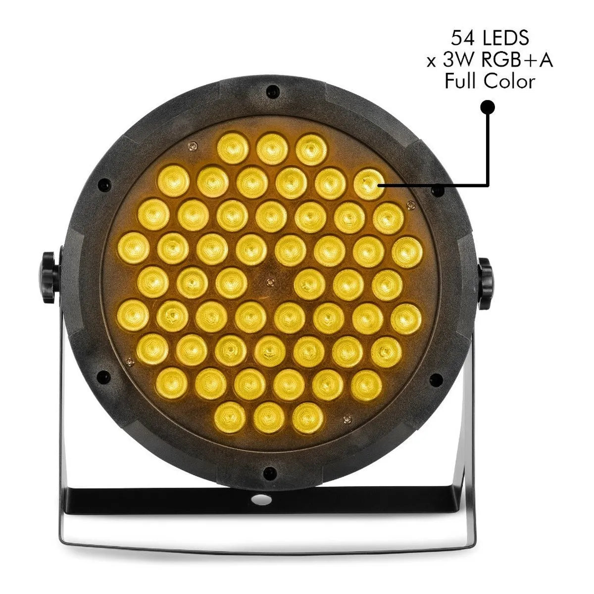 Cañón Led Par 54 Led X 3w Rgb + Ambar Full Color - Steelpro