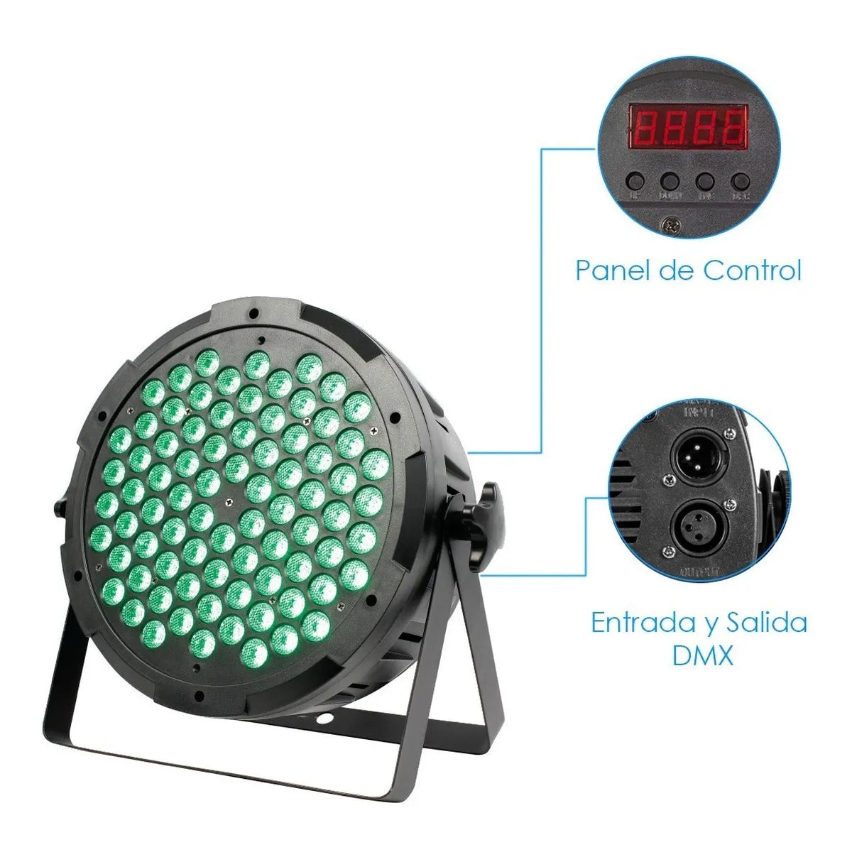 Cañon Led Par 80 Led X 3w Full Color Rgb - Steelpro