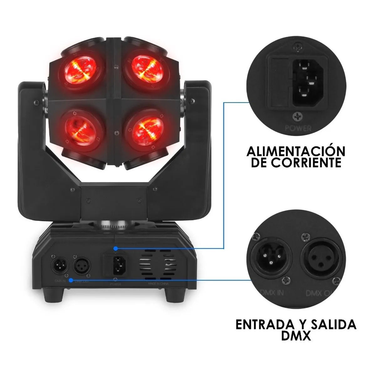 Case 2 Cabezas Móviles Beam Rgbw 12x15w Retroball-steelpro