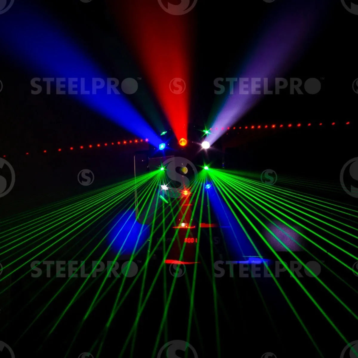Case 2 Cabezas Moviles Led Rgbw Beam Laser Estrobo Steelpro
