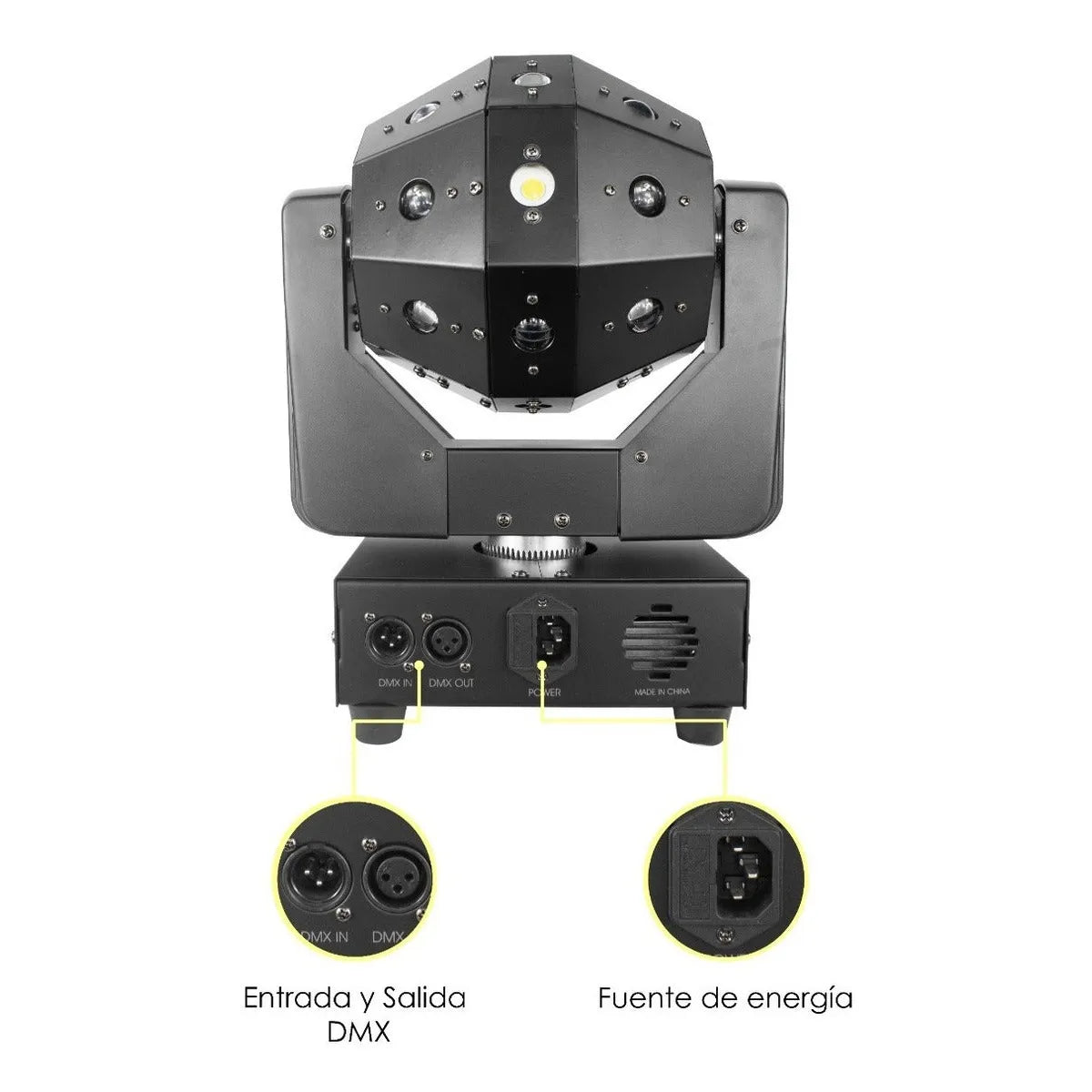 Case 2 Cabezas Moviles Led Rgbw Beam Laser Estrobo Steelpro