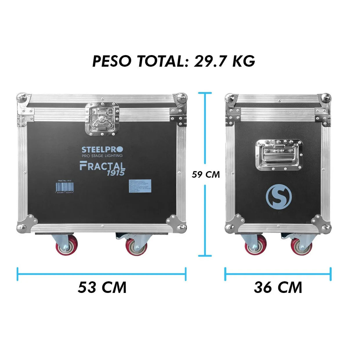 Case Cabezas Robóticas Led 19x15w Rgbw Efecto Wash Steelpro