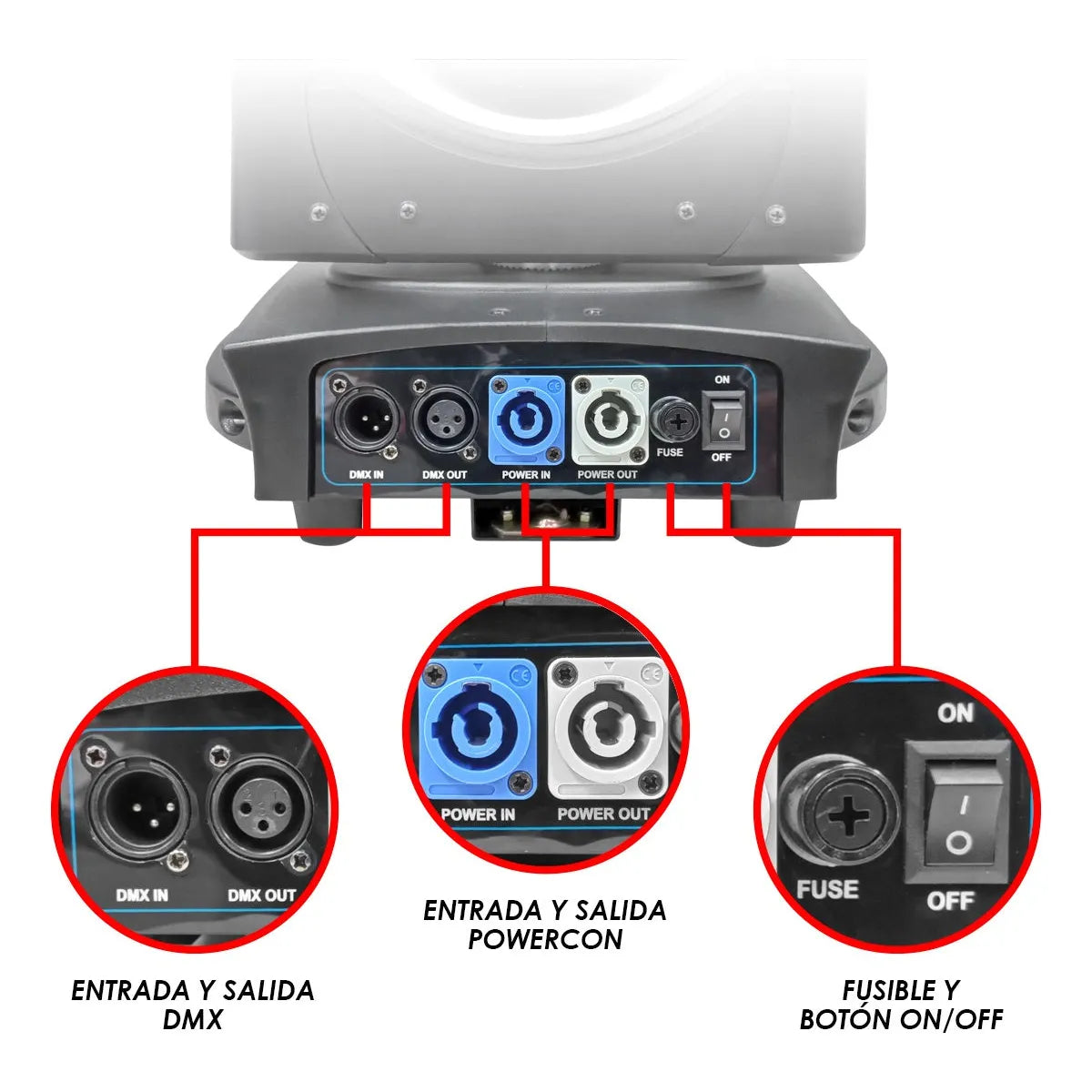 Case Cabezas Robóticas Led 7x40w Rgbw Efecto Wash Steelpro