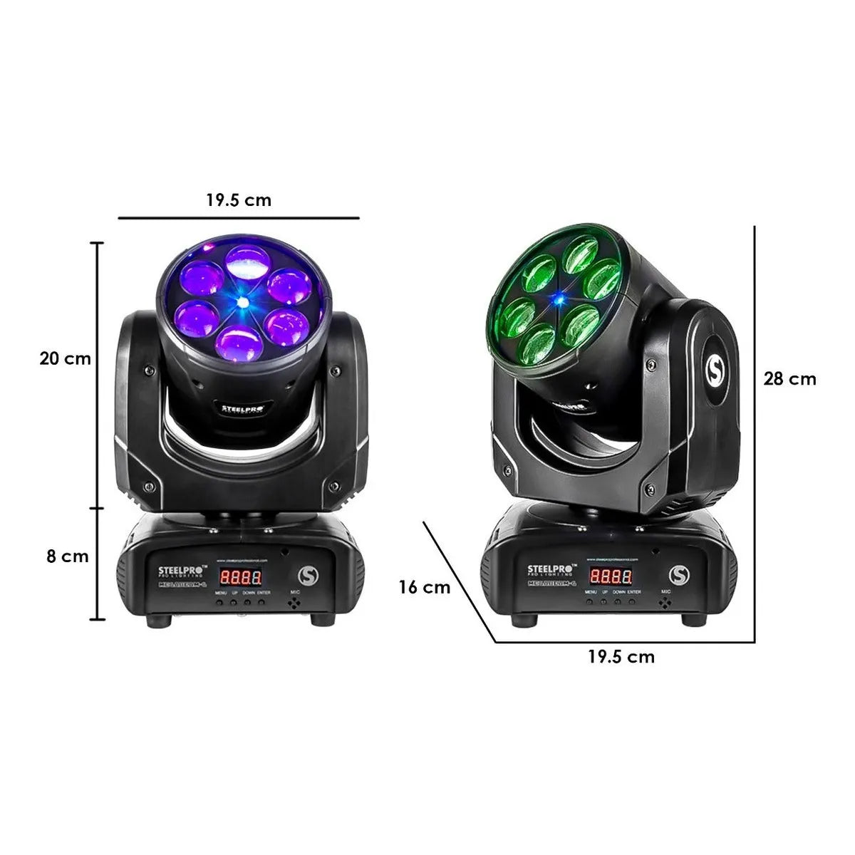 Case Con 2 Cabezas Roboticas Rgbw + Laser Azul - Steelpro