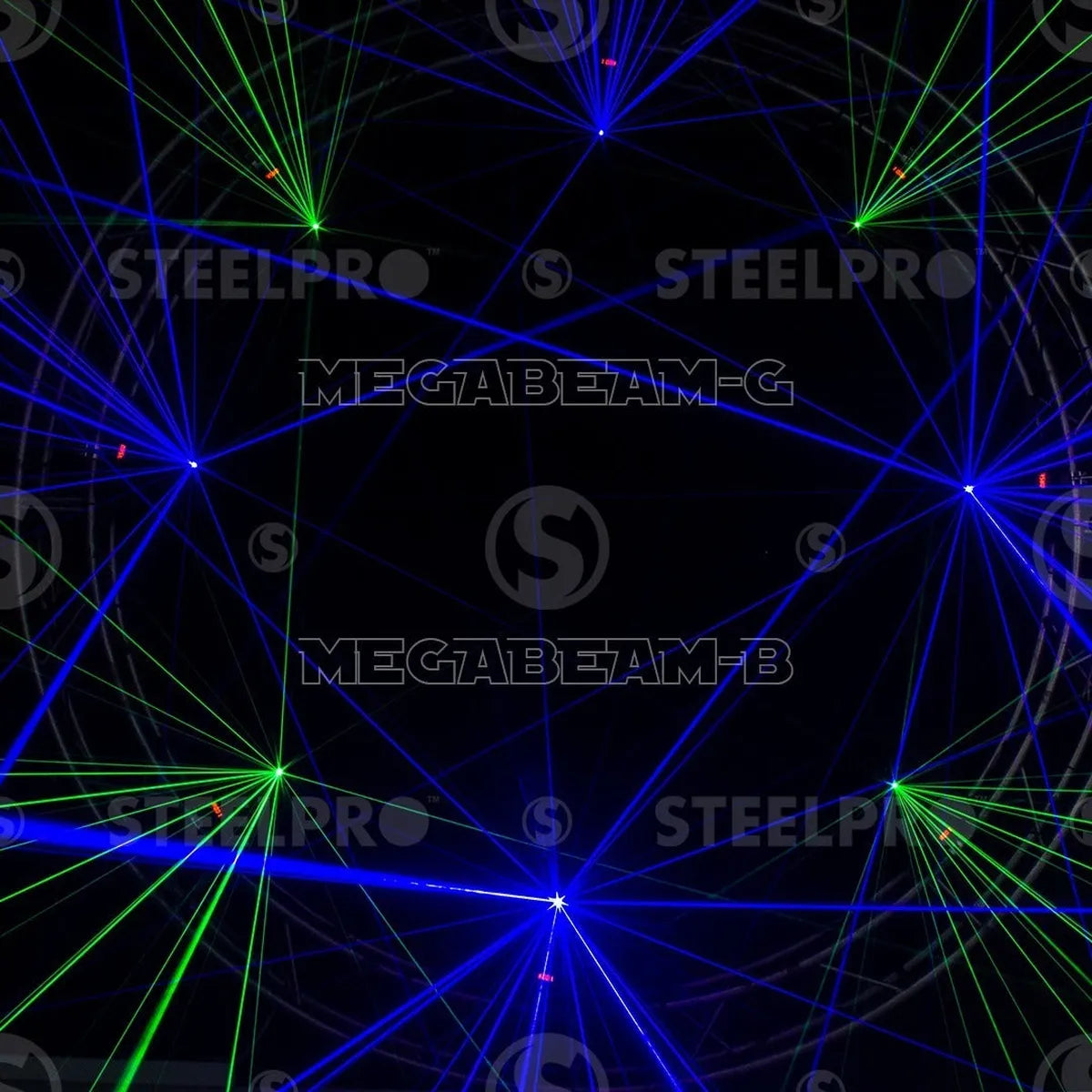 Case Con 2 Cabezas Roboticas Rgbw + Laser Azul - Steelpro