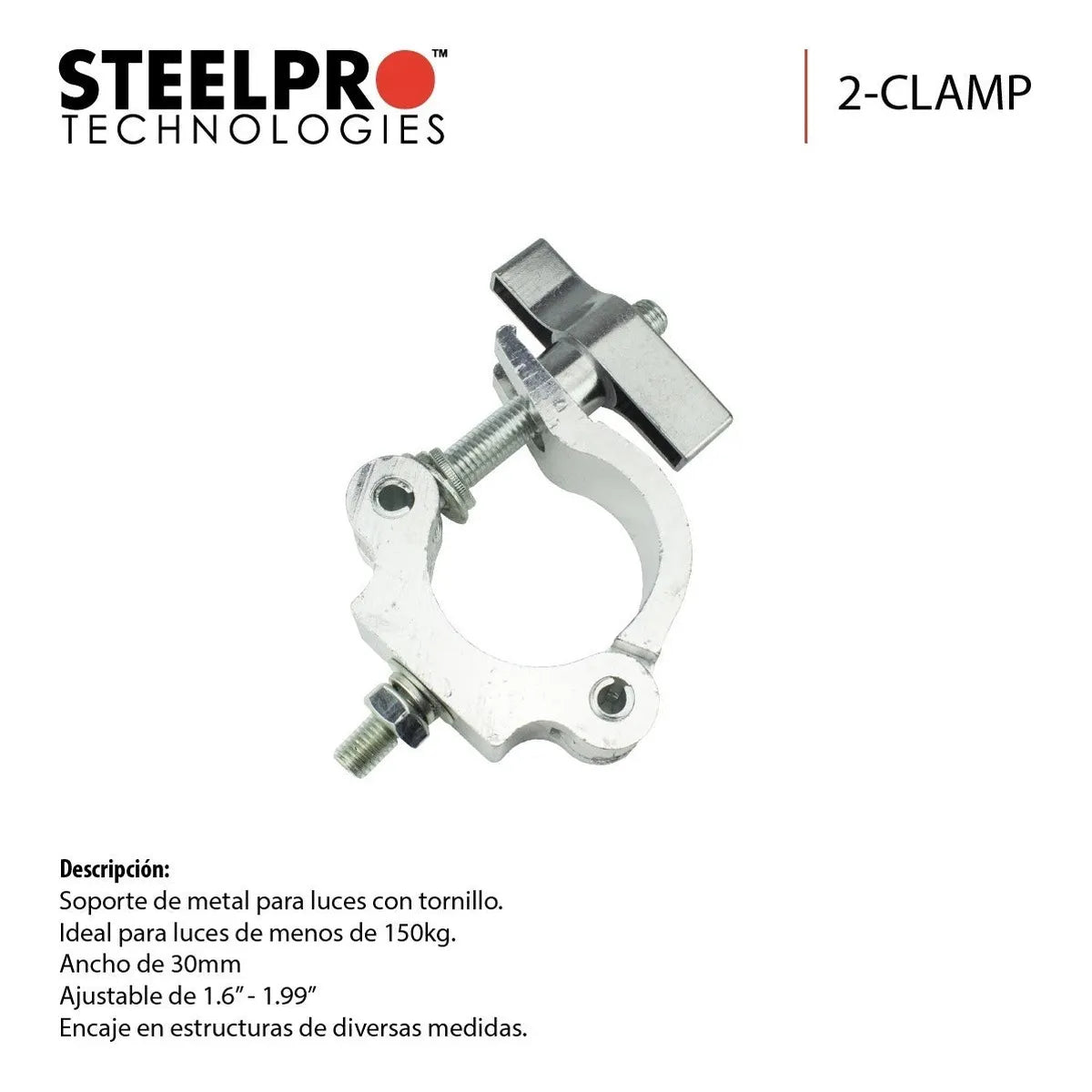 Clamp Hamburguesa Metal 2-clamp Para Luces Led Dj Estructura