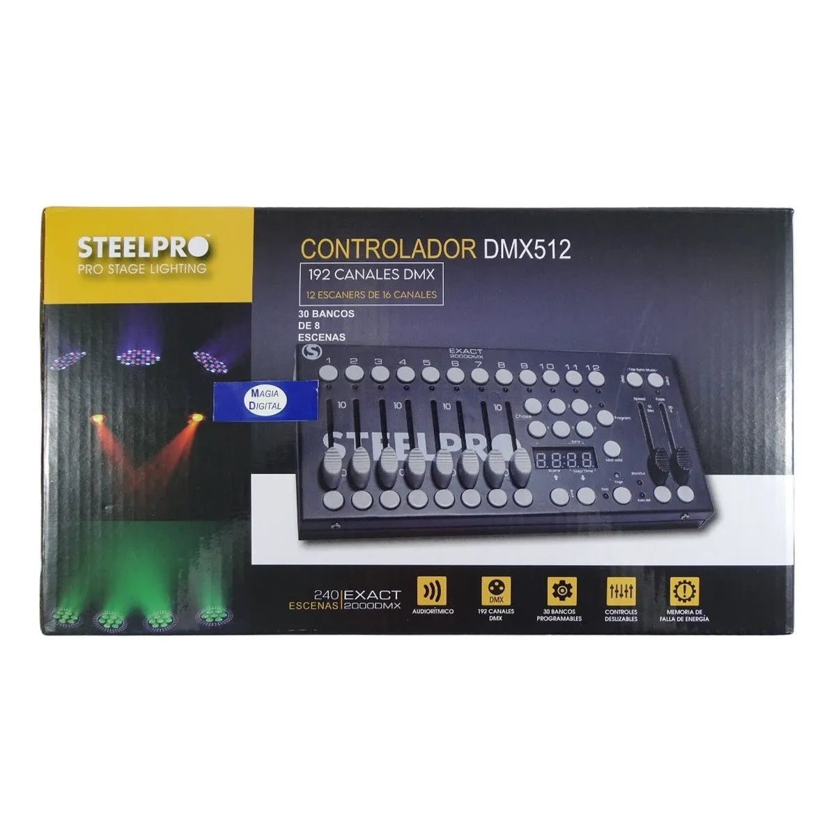 Controlador Dmx512 Steelpro Exact2000dmx 240escenas 192canal Color Negro