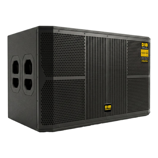 Subwoofer Doble 18” Steelpro Dominator D18 1600W RMS Bluetooth DSP