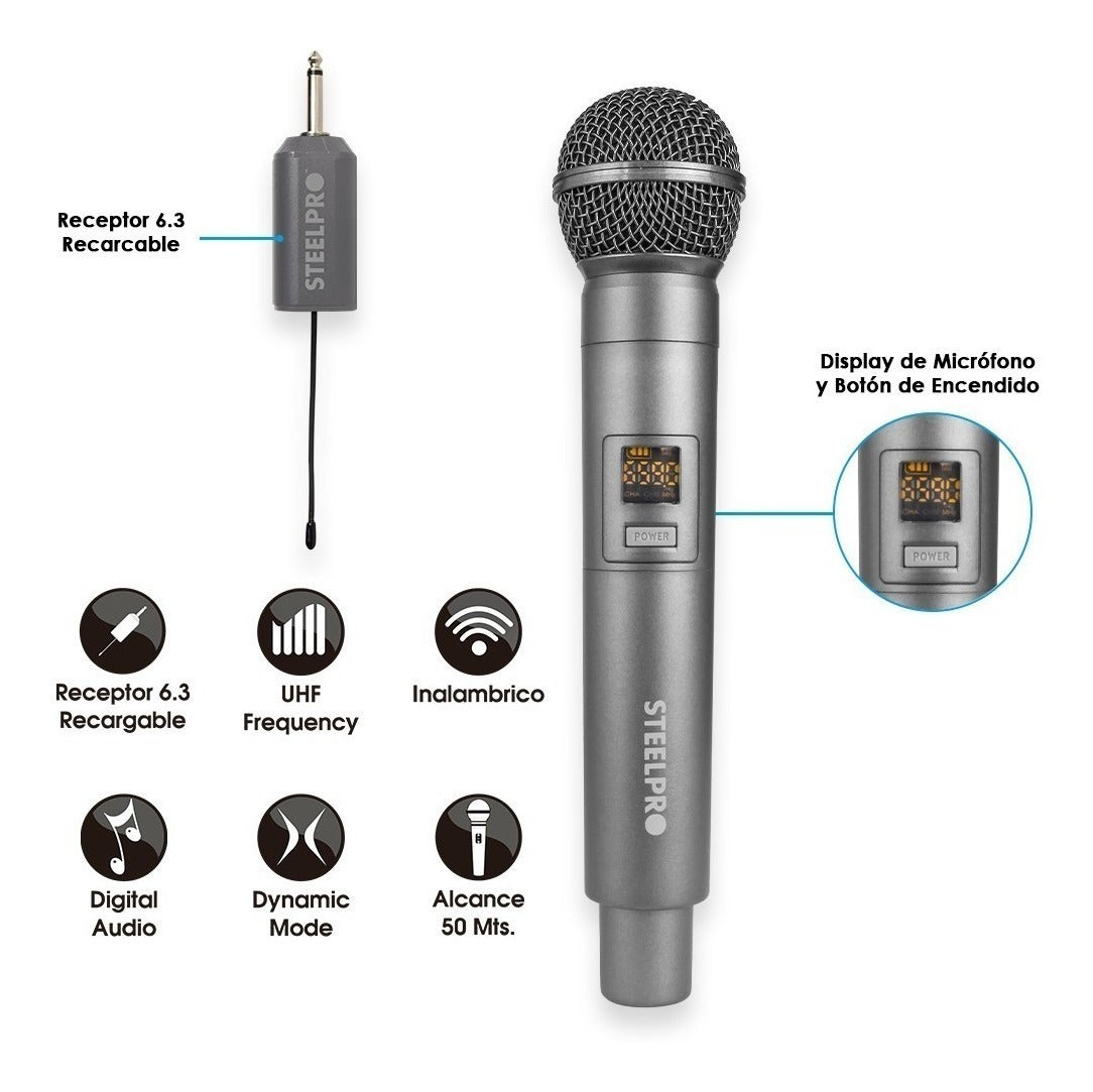 Micrófonos Steelpro U215p Dinámico Cardioide Color Gris Oscuro