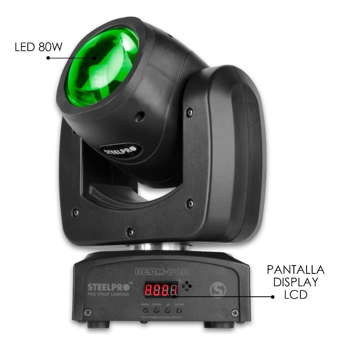 Luz De Escenario Led Cabeza Móvil Steelpro Beam-80h 127v Luces Color Azul