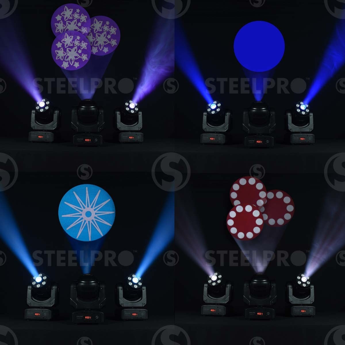 Luz De Escenario Led Cabezal Móvil Steelpro Deltra-7-k 127v Luces Color Rgbw