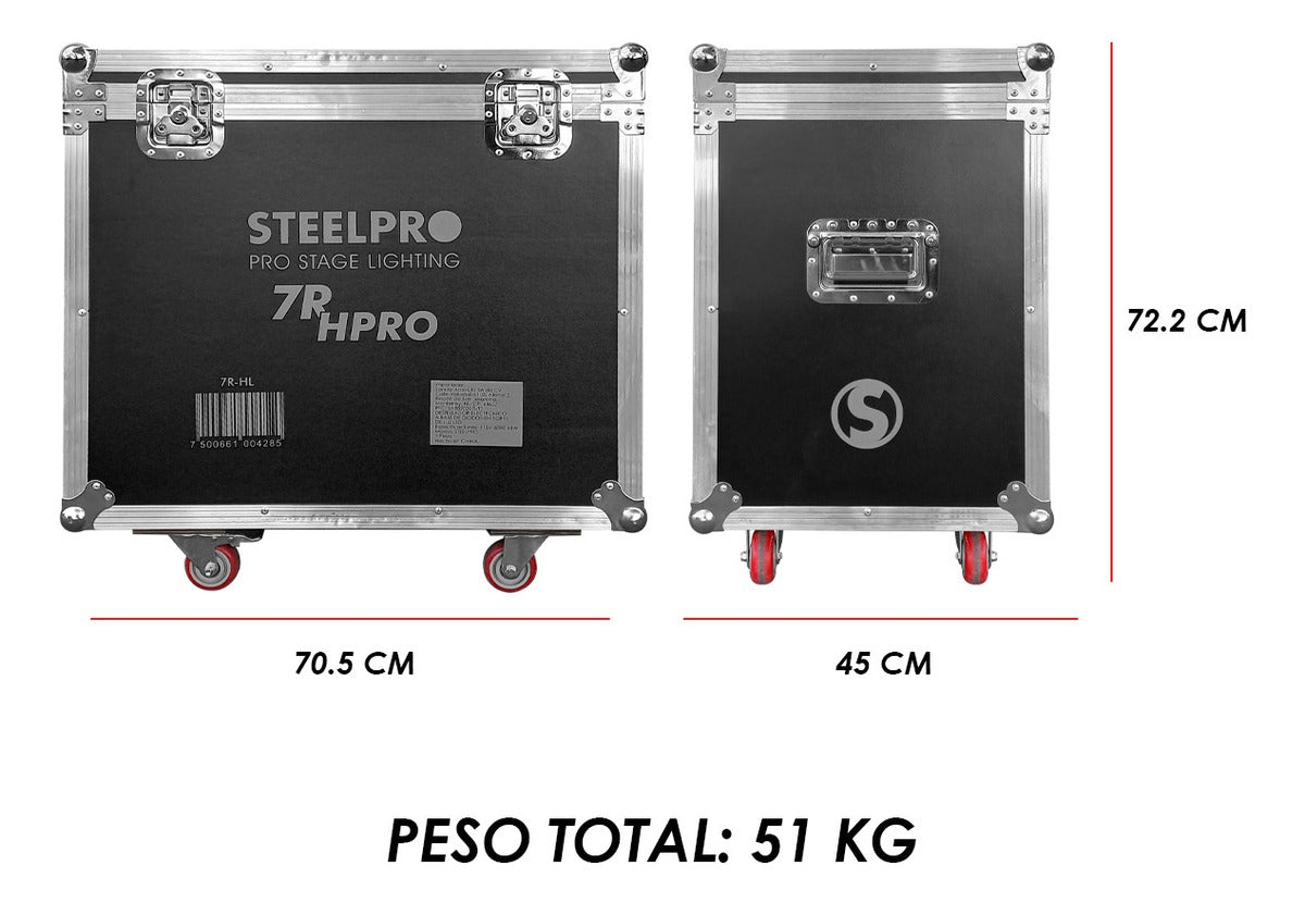 Case 2 Cabezas Móvil Beam 7r Rainbow+frost 230w Steelpro
