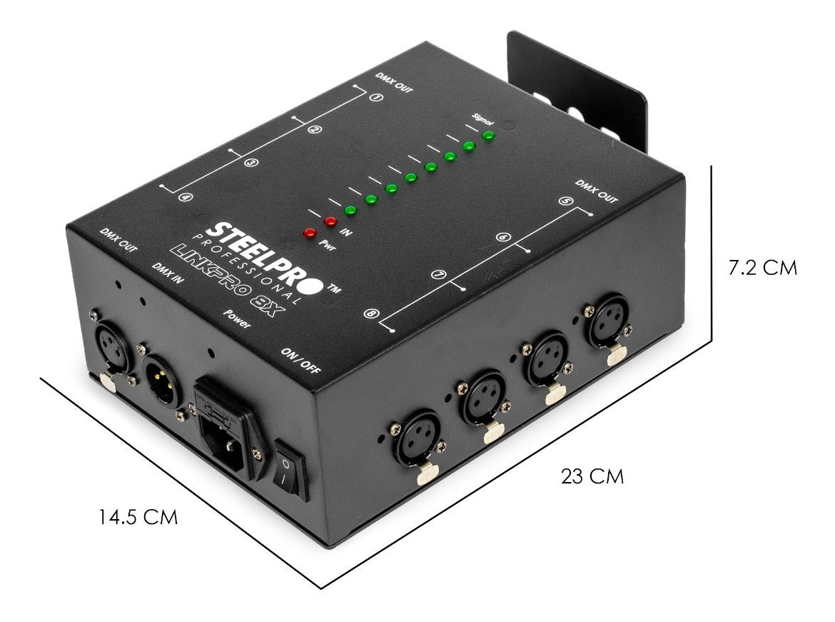 Divisor De Señal Dmx Splitter 8 Salidas Dmx512 - Steelpro