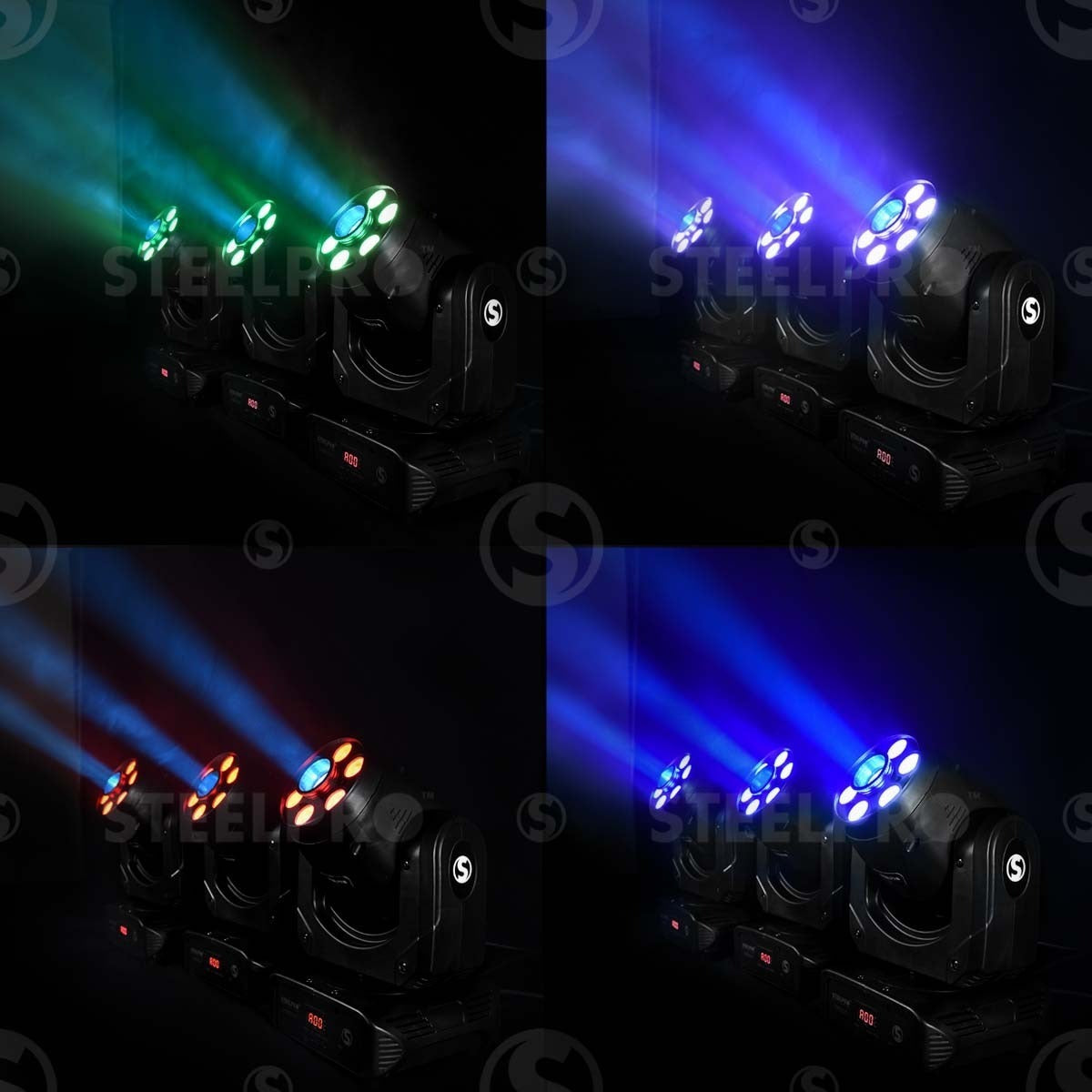 Luz De Escenario Led Cabezal Móvil Steelpro Deltra-7-k 127v Luces Color Rgbw