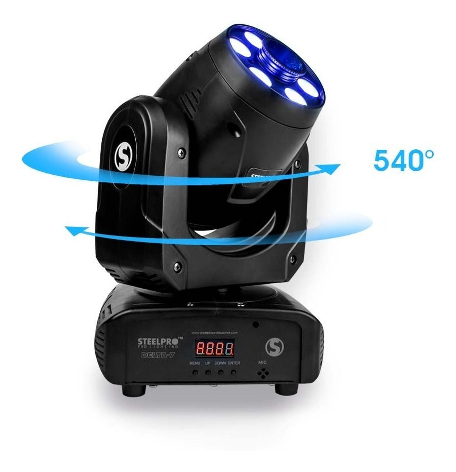 Luz De Escenario Led Cabezal Móvil Steelpro Deltra-7-k 127v Luces Color Rgbw