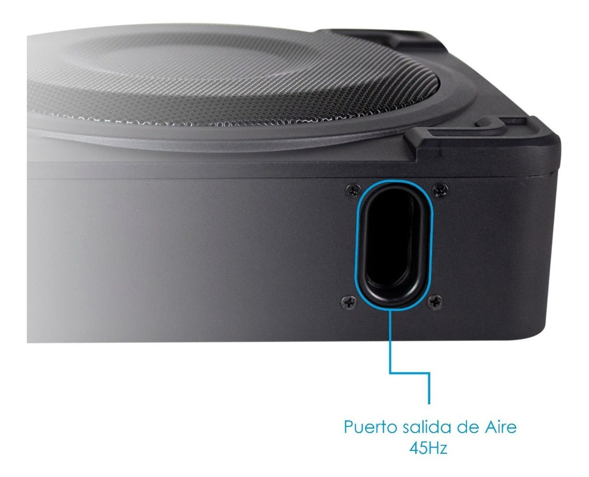 Subwoofer Amplificado 8' Axel By Steelpro + Kit De Cables