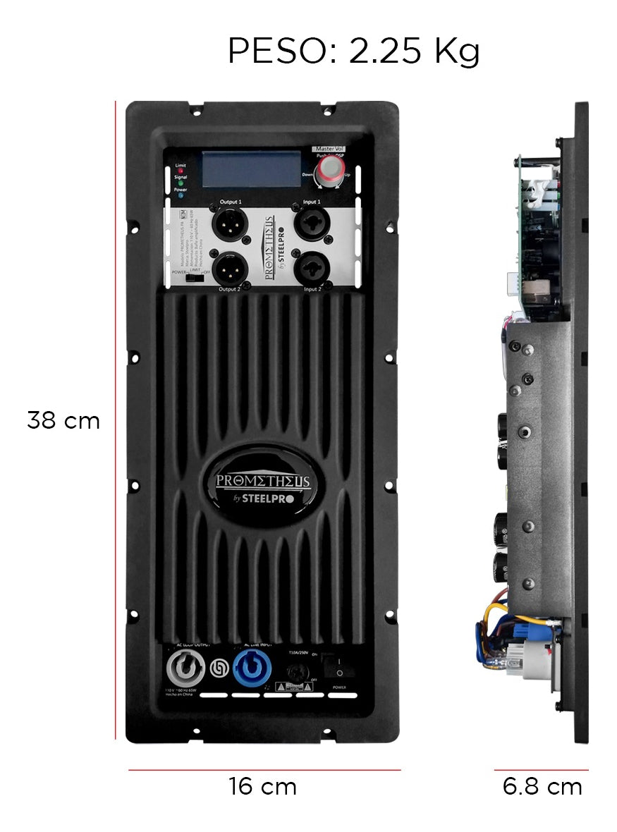 Modulo Amplificado Para Bajos Potencia 850w/ Rms Steel Pro Color Negro Potencia De Salida Rms 800 W