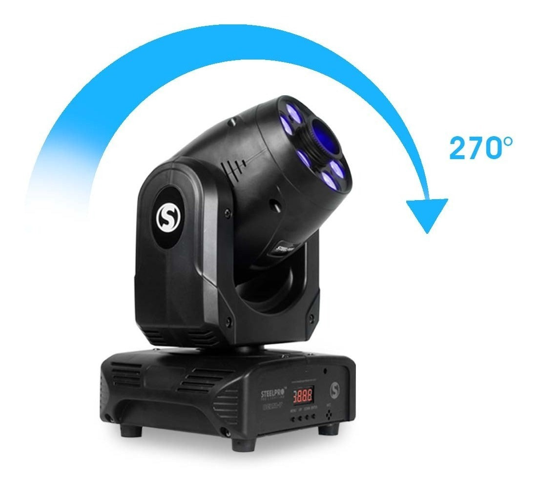 Luz De Escenario Led Cabezal Móvil Steelpro Deltra-7-k 127v Luces Color Rgbw