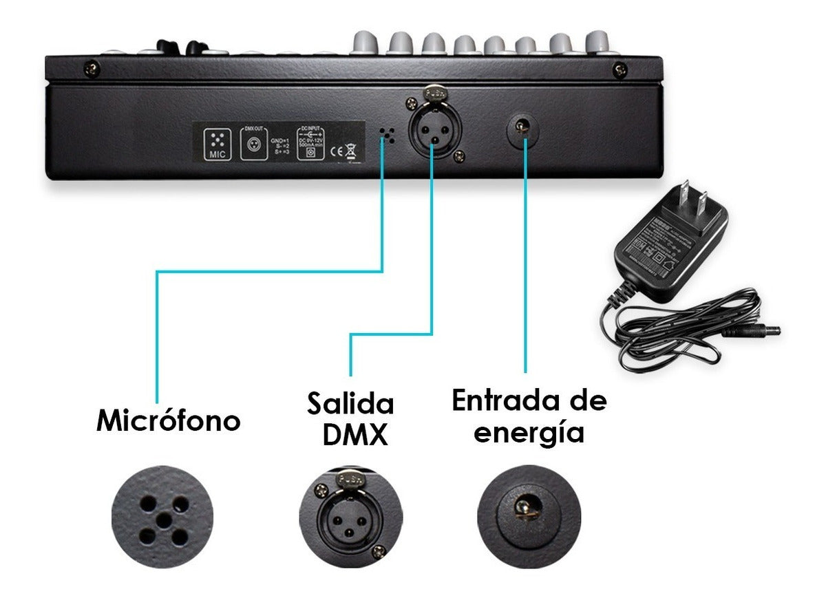 Paquete Dj 6 Cañones 18x3 + Controlador Dmx512 Steelpro