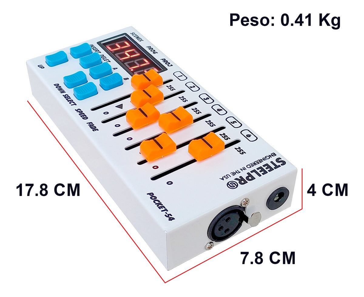 Paquete Dj 8 Cañones 40x3 + Controlador Dmx Pocket Steelpro