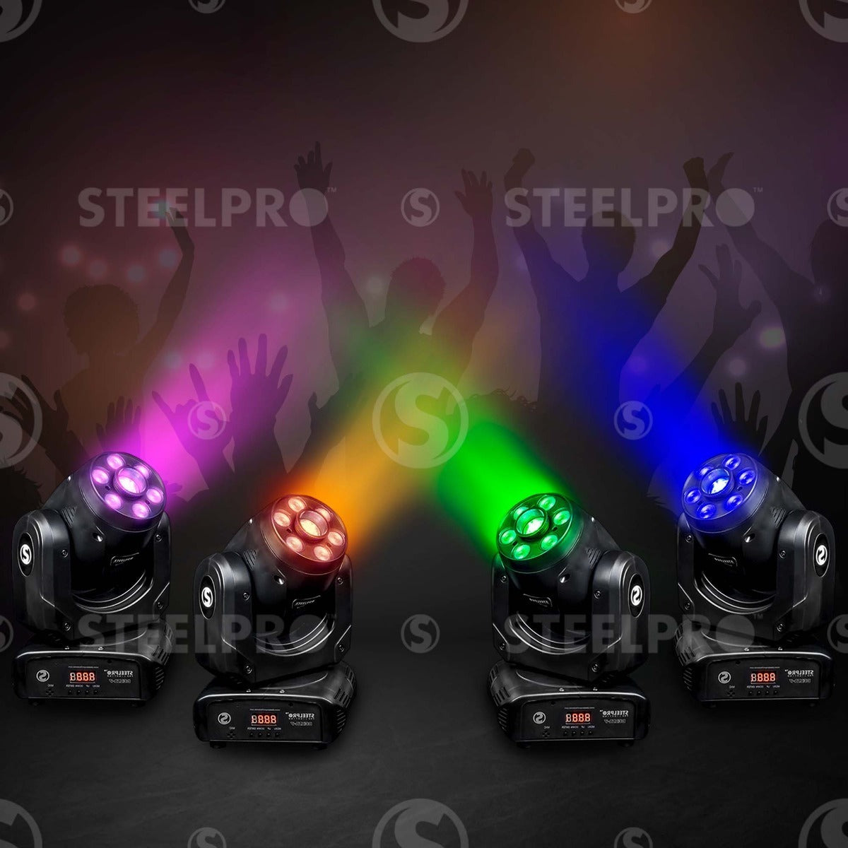 Luz De Escenario Led Cabezal Móvil Steelpro Deltra-7-k 127v Luces Color Rgbw