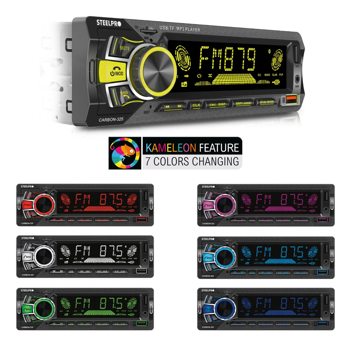 Autoestereo Bluetooth 1 Din 2usb, Sd Aux Estereo - Steelpro