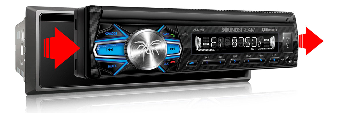 Kit Autoestereo Bluetooth 1 Din Y Bocinas 6.5 Soundstream