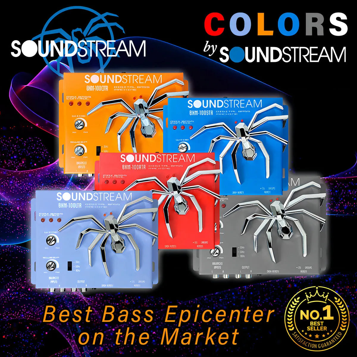 Epicentro Restaurador De Bajos Soundstream Bxm-100otr Color Naranja Claro