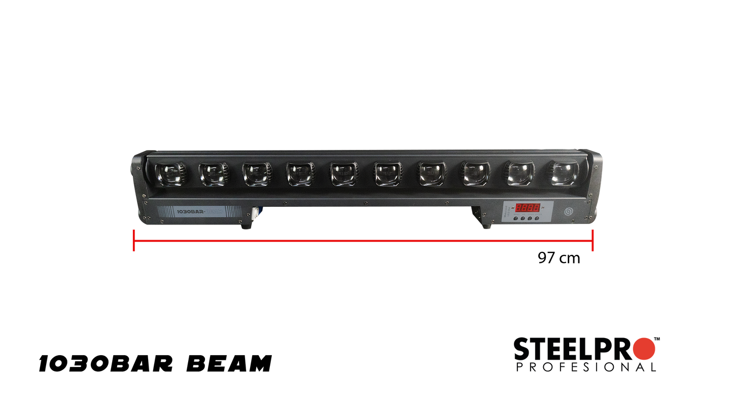1030 BAR BEAM Steelpro – Barra LED RGBW 300W con 127 Efectos y Control DMX