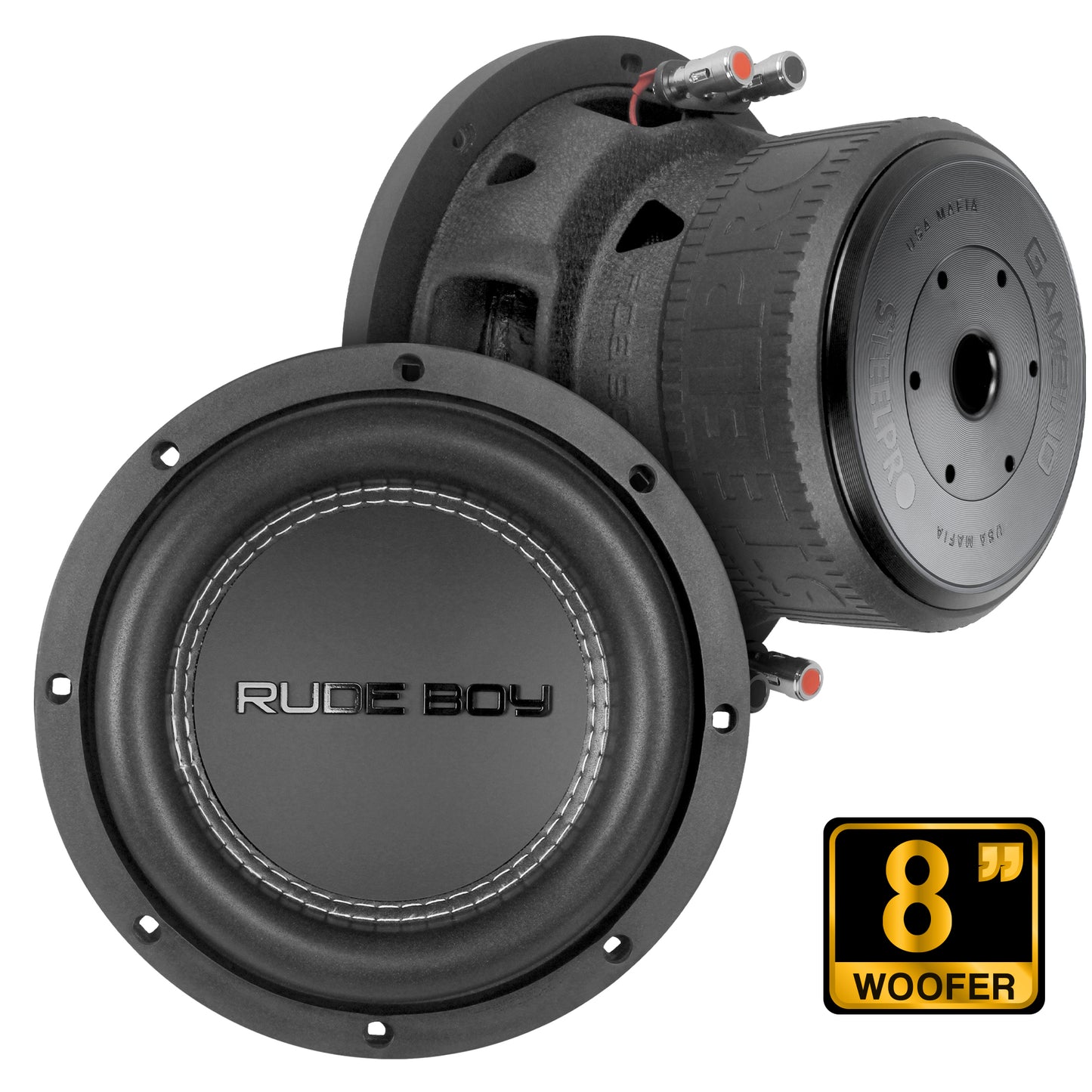 GAMBINO Subwoofer 8 PuLG Competencia 4+4 Ohm 2000W The Rude Boy by Steelpro