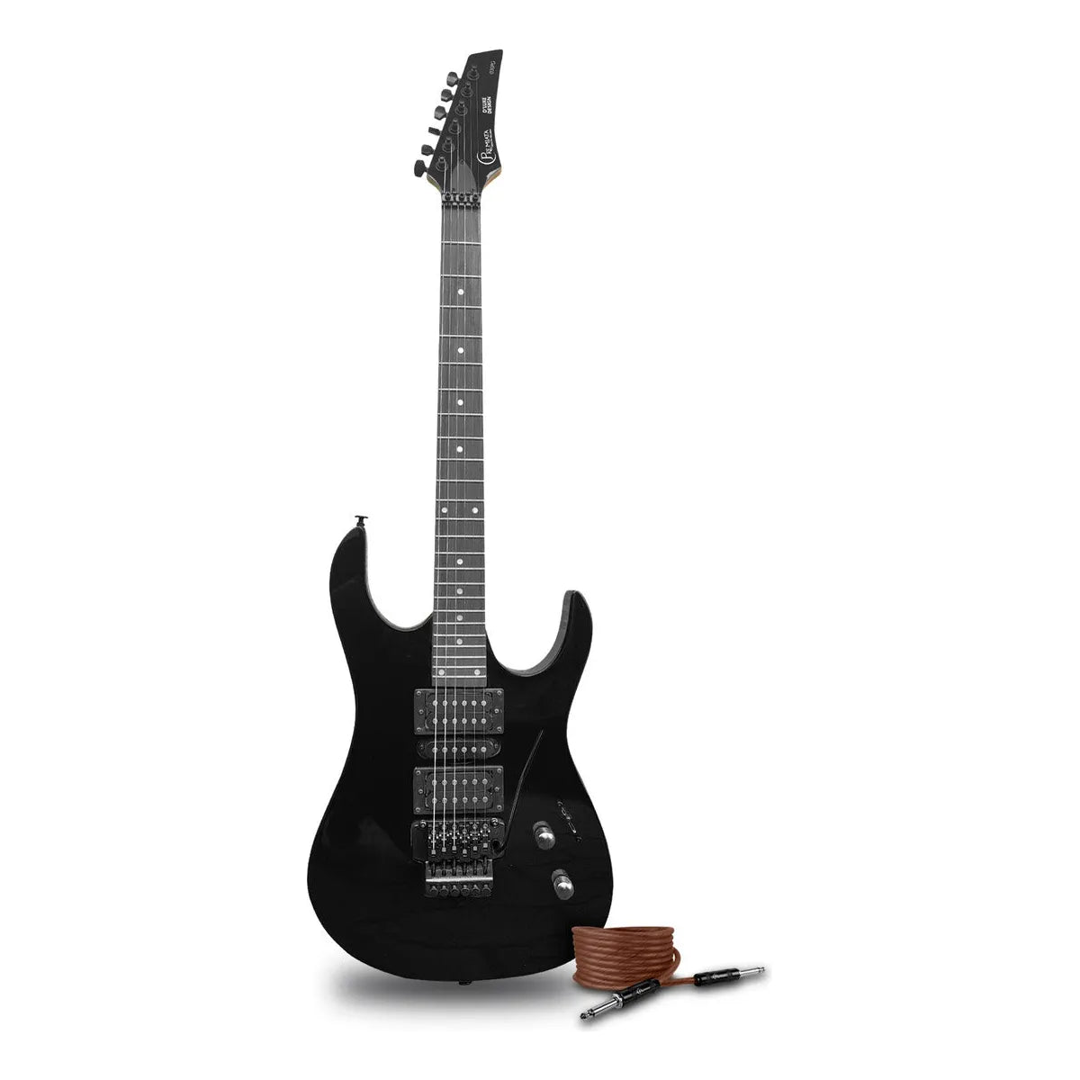 Guitarra Eléctrica Concerto Series By Premiata 30-pg Color Negro Material Del Diapasón Álamo Laminado Orientación De La Mano Diestro