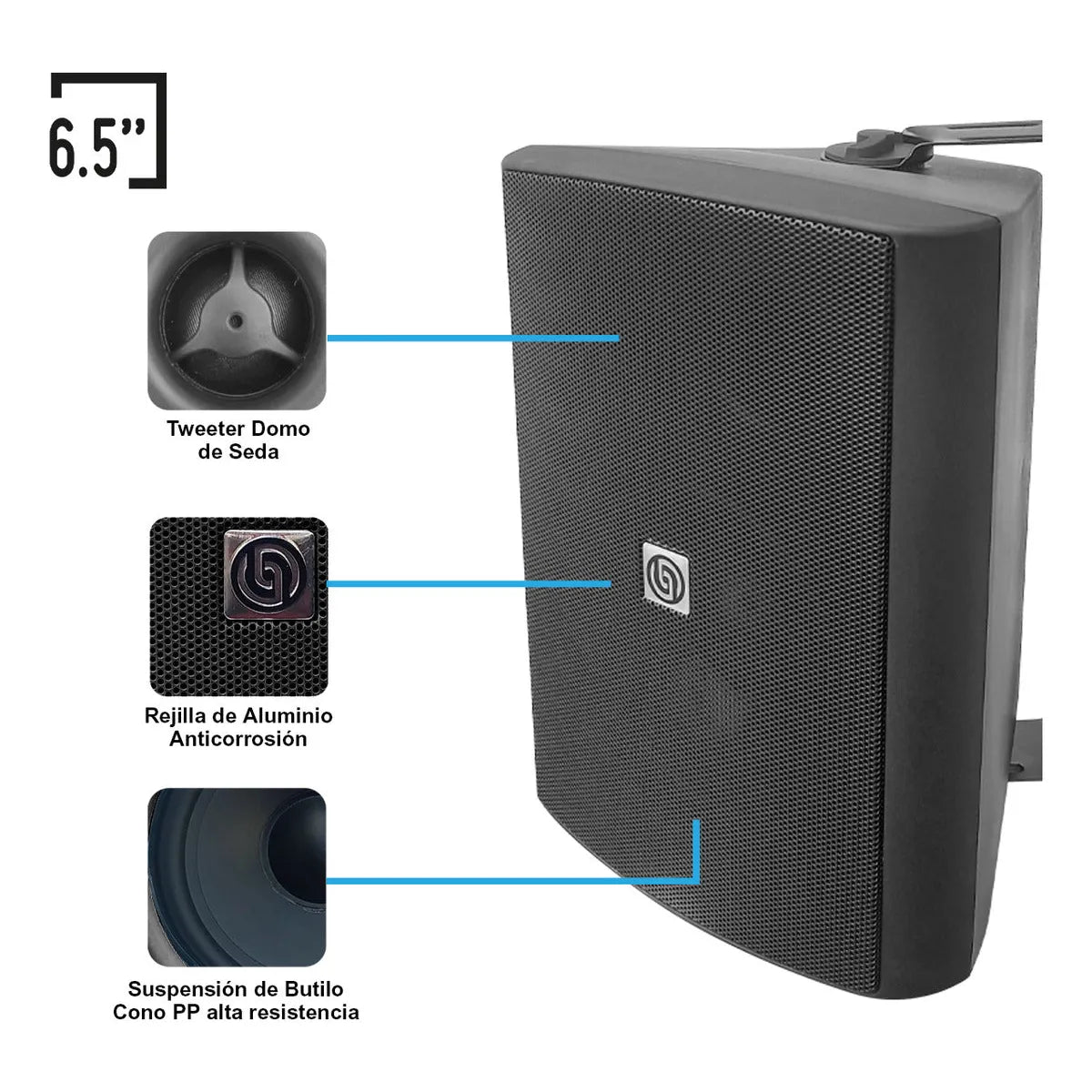 Kit Amplificador Bt 300w 4 Bafles Ambiental 6.5 By Steelpro