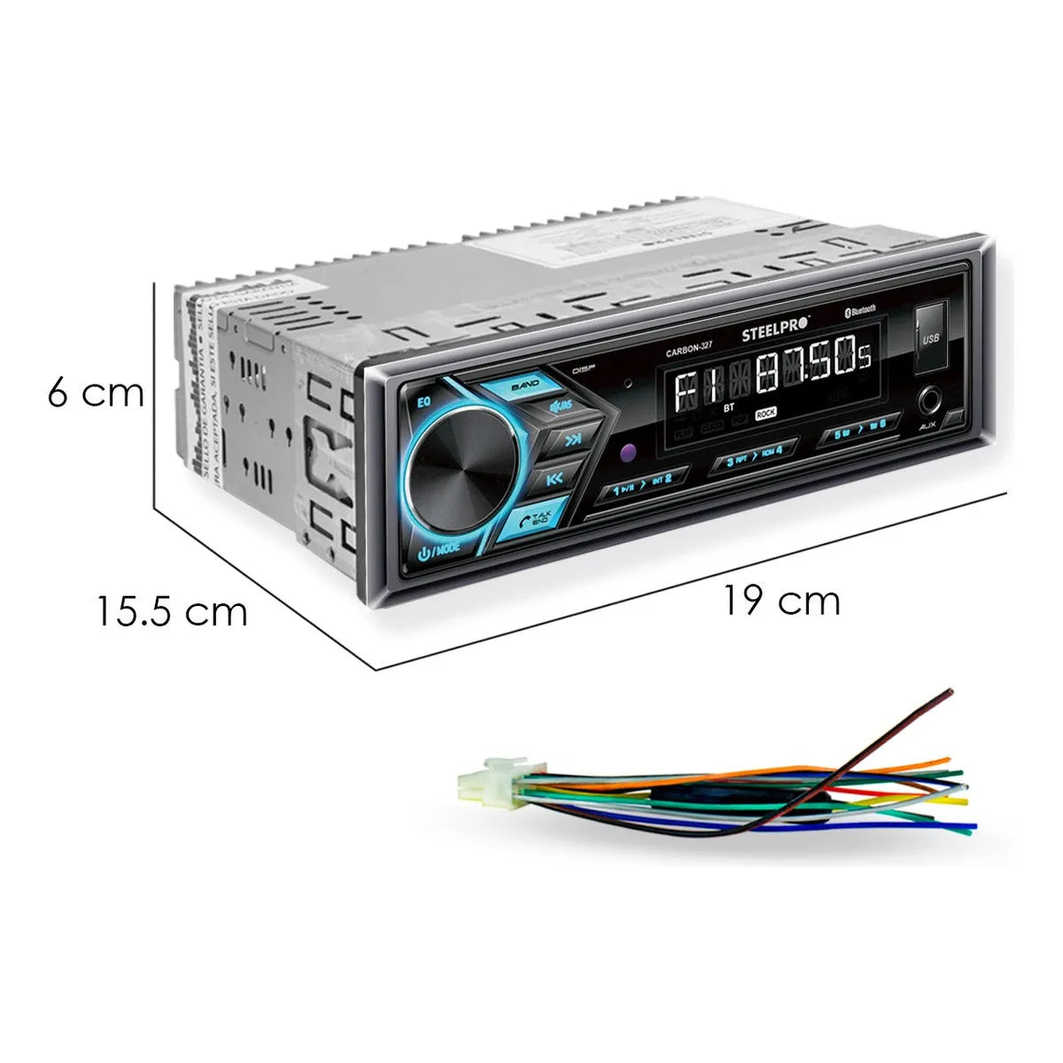 Kit Autoestereo Bluetooth 1 Din Y Bocinas 6.5 Soundstream